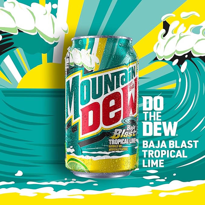 Mountain Dew Baja Blast Cans, 12 oz Cans, 12 Count